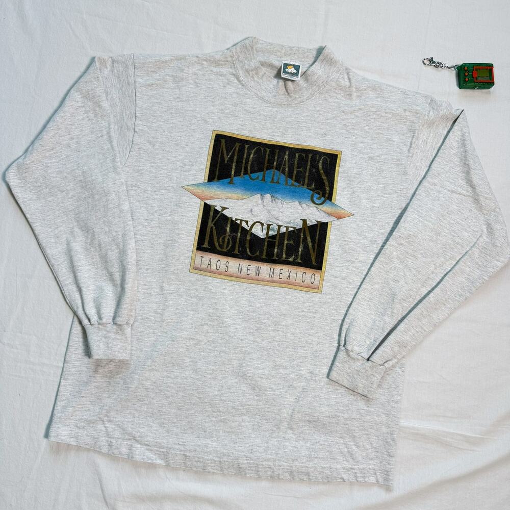 Vintage 90's Heavyweight Michael's Kitchen New Mexico Long Sleeve T-Shirt - L